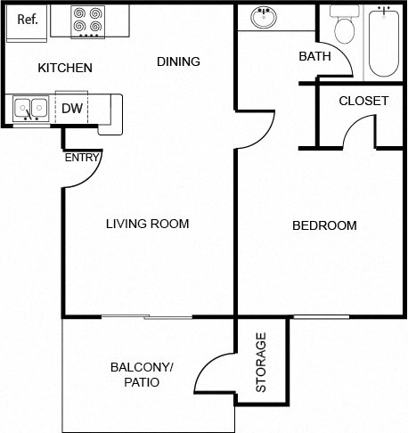 Country Villa 1BD 1BA 564sqft Country Villa 1BD 1BA 564sqft